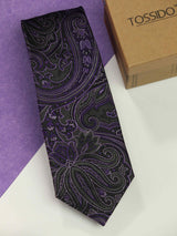 Purple Paisley Silk Necktie - TOSSIDO