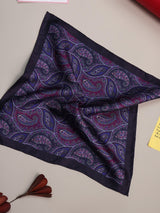 Purple Paisley Silk Pocket Square - TOSSIDO