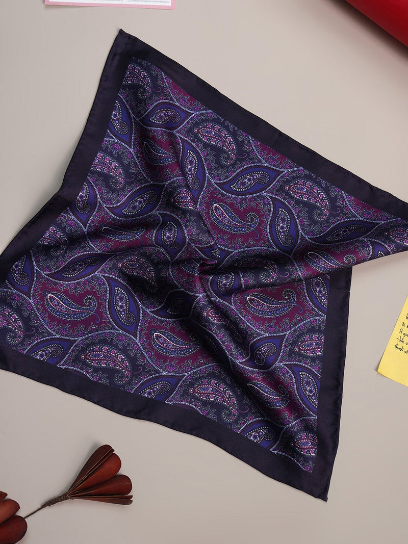 Purple Paisley Silk Pocket Square - TOSSIDO