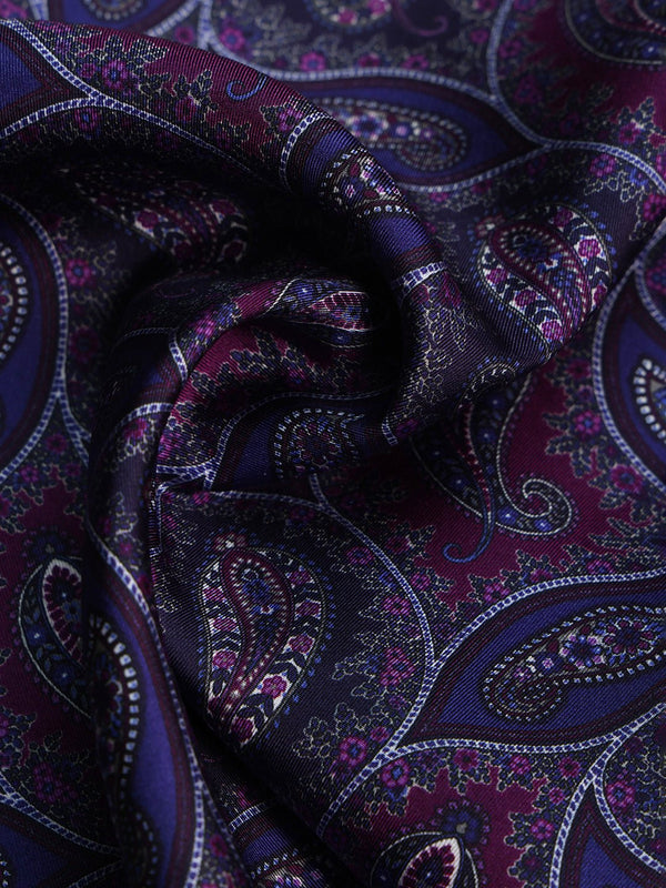 Purple Paisley Silk Pocket Square - TOSSIDO