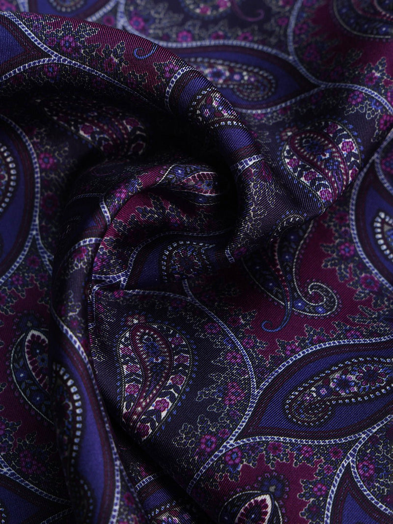 Purple Paisley Silk Pocket Square - TOSSIDO