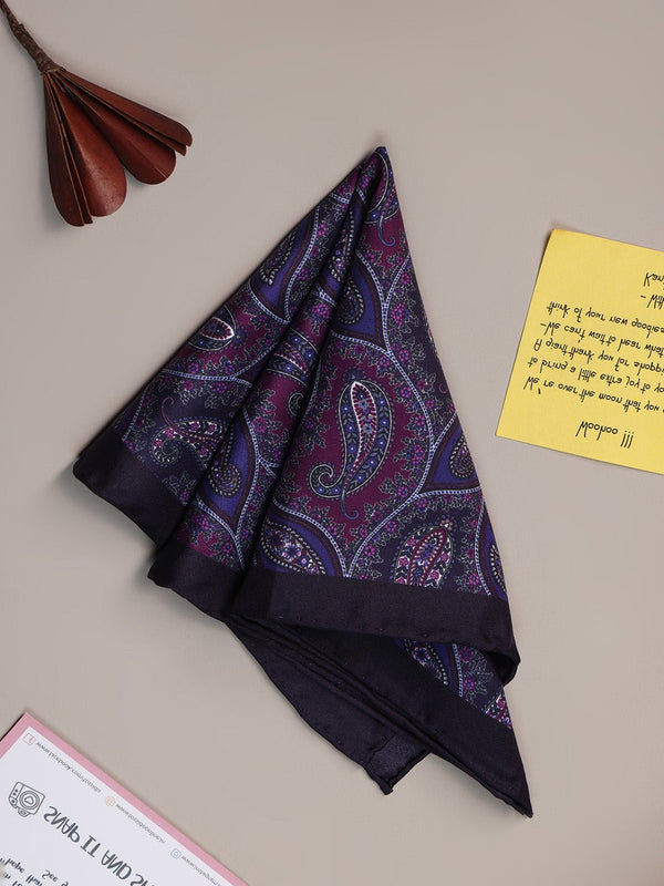 Purple Paisley Silk Pocket Square - TOSSIDO