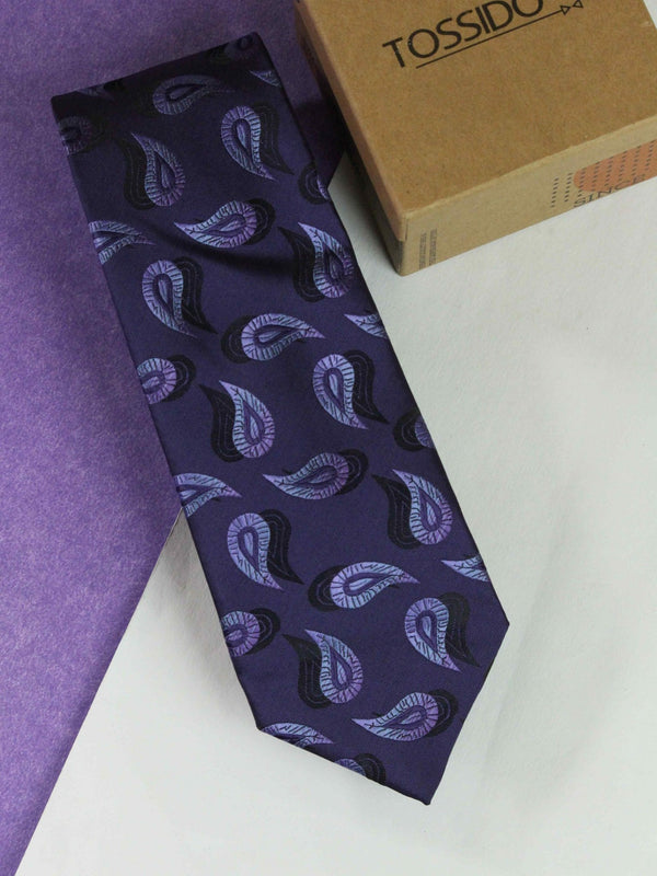 Purple Paisley Woven Necktie - TOSSIDO