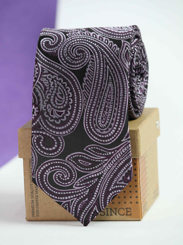Purple Paisley Woven Necktie - TOSSIDO