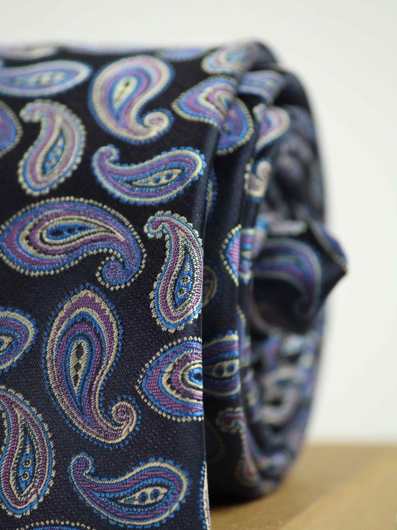 Purple Paisley Woven Necktie - TOSSIDO