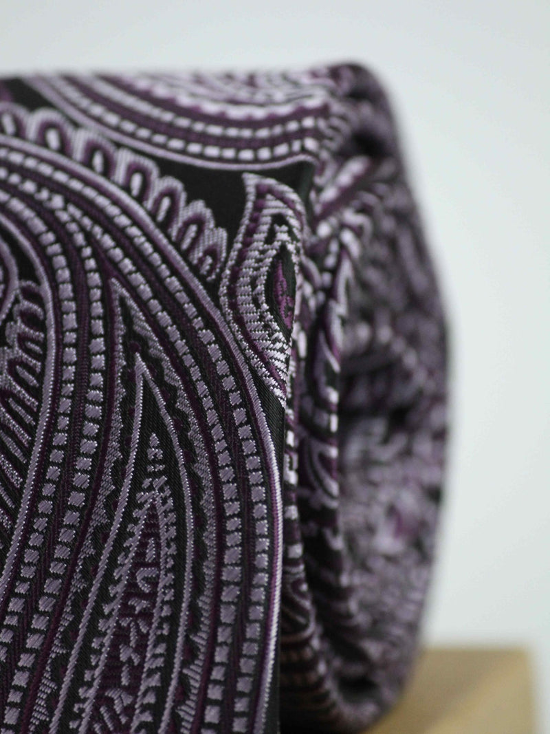 Purple Paisley Woven Necktie - TOSSIDO