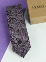 Purple Paisley Woven Necktie - TOSSIDO