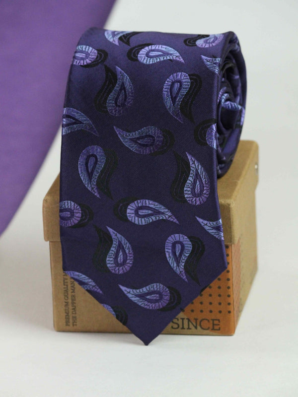 Purple Paisley Woven Necktie - TOSSIDO