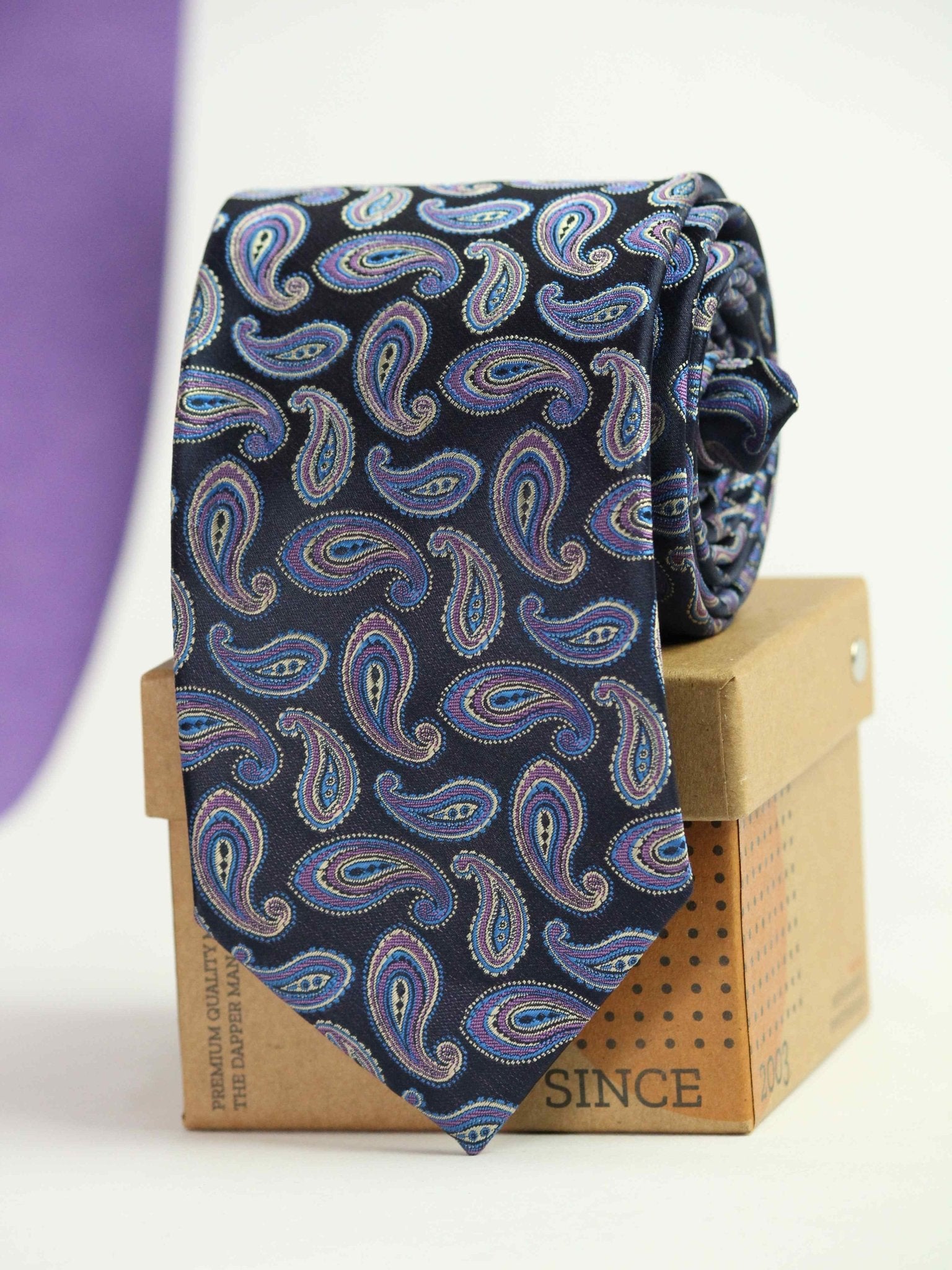 Purple Paisley Woven Necktie