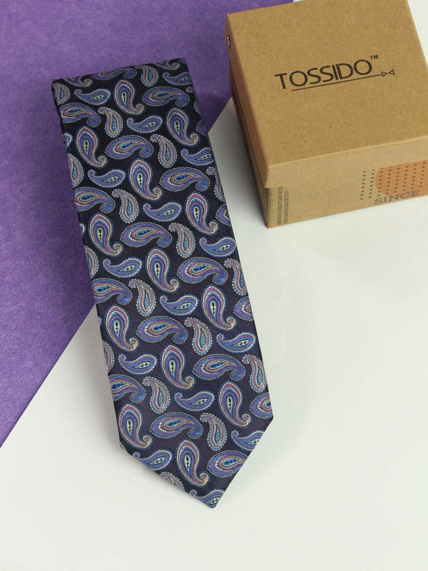 Purple Paisley Woven Necktie - TOSSIDO