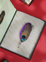 Purple Peacock Feather Brooch - TOSSIDO