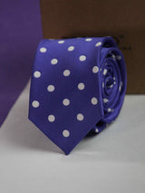 Purple Polka Dots Skinny Necktie - TOSSIDO
