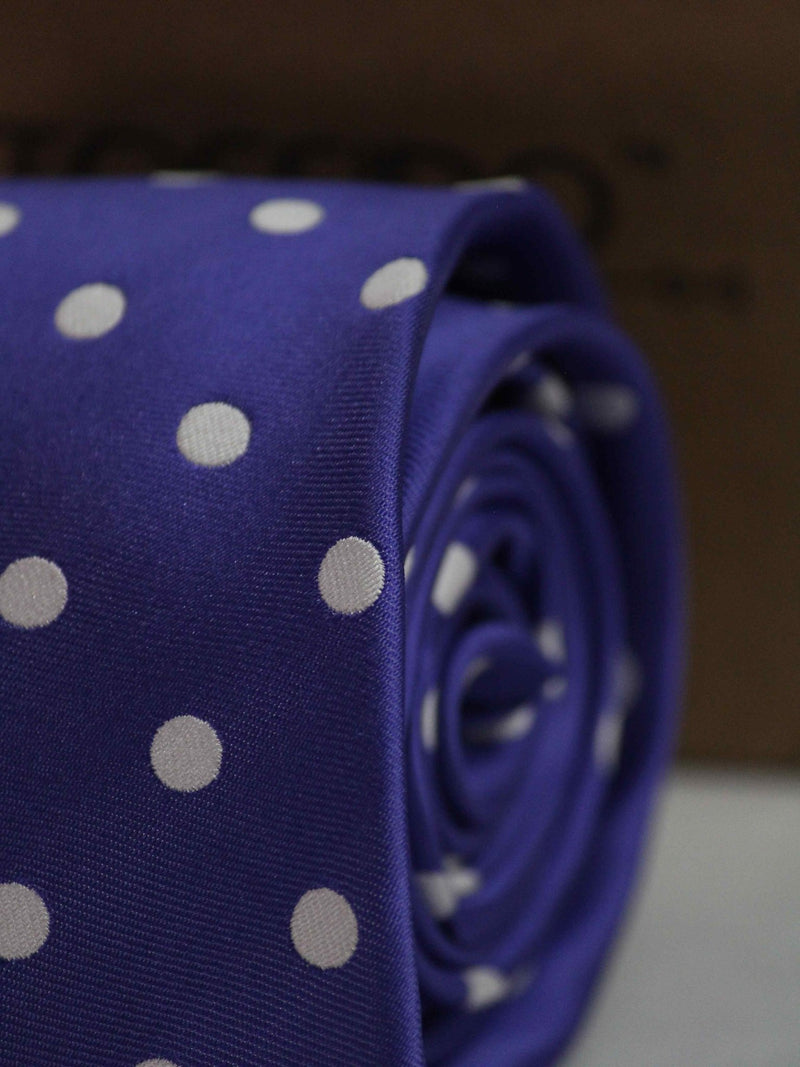 Purple Polka Dots Skinny Necktie - TOSSIDO