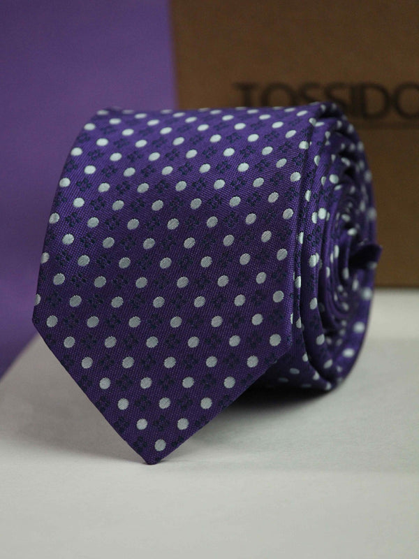 Purple Polka Skinny Necktie - TOSSIDO