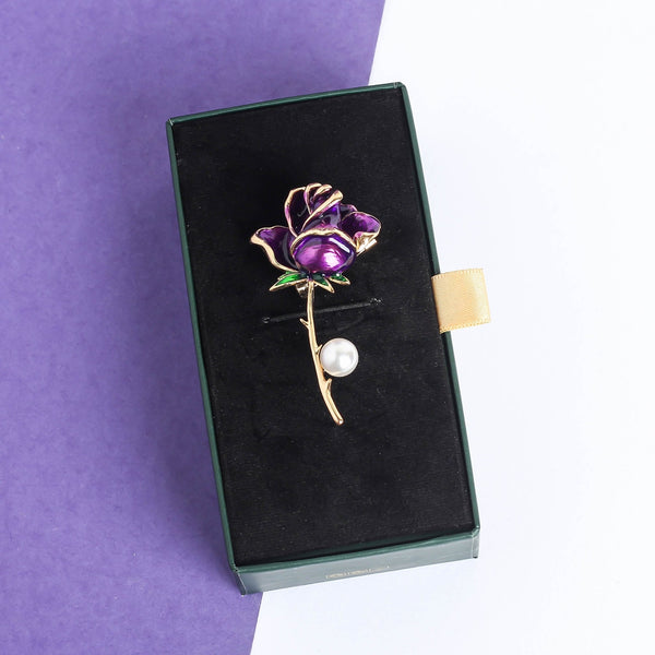 Purple Rose Brooch - TOSSIDO