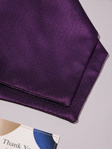 Purple Self Chevron Woven Ascot & Pocket Square - TOSSIDO