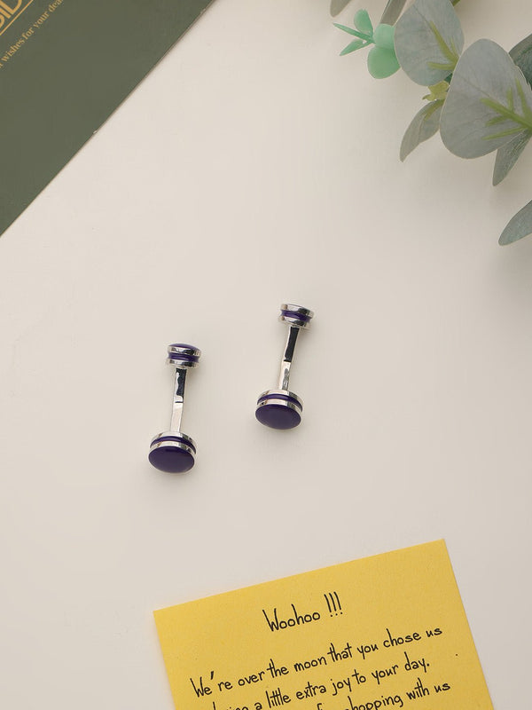 Purple Solid Cufflinks - TOSSIDO