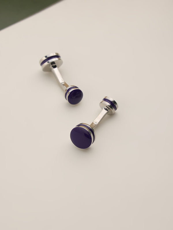Purple Solid Cufflinks - TOSSIDO
