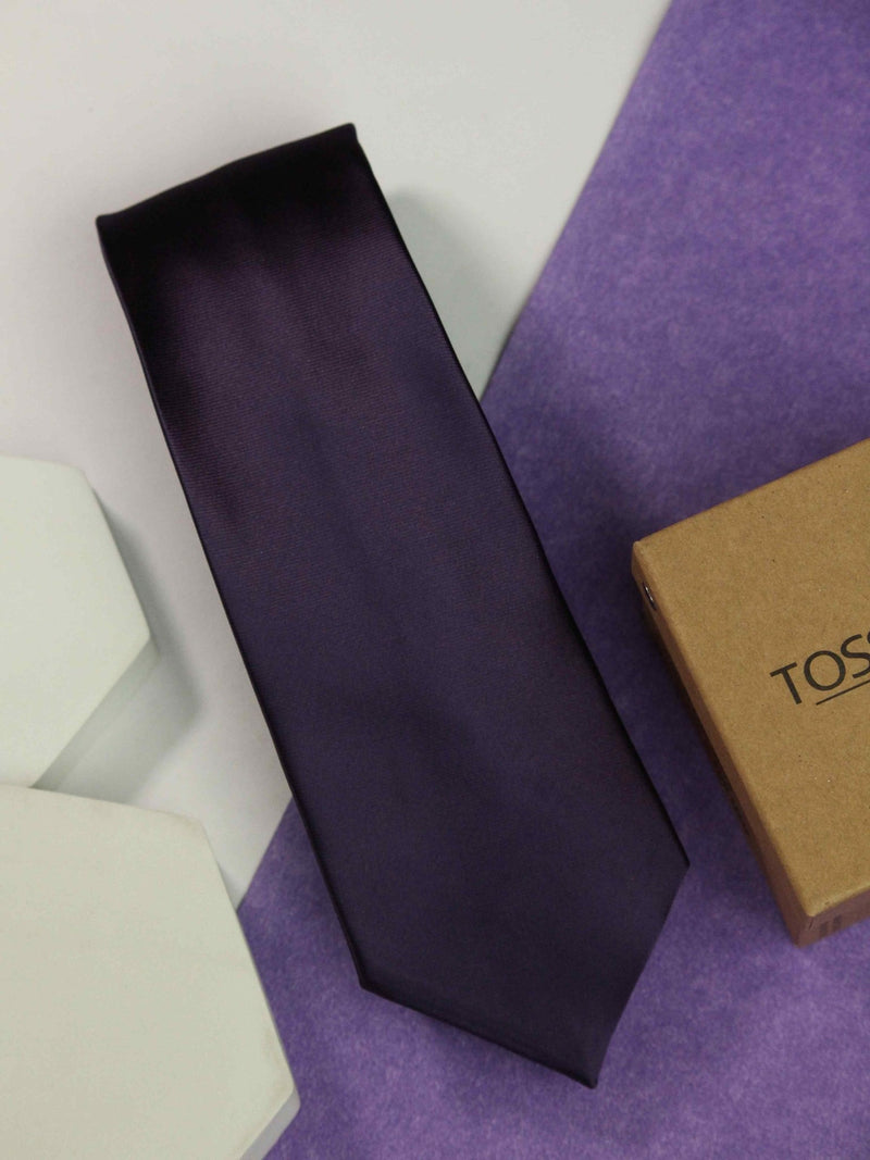 Purple Solid Necktie - TOSSIDO