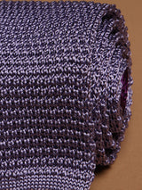 Purple Solid Silk Knitted Necktie - TOSSIDO