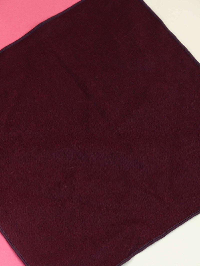 Purple Solid Wool Pocket Square - TOSSIDO