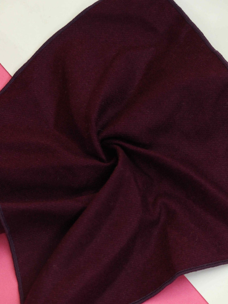 Purple Solid Wool Pocket Square - TOSSIDO