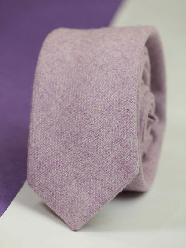 Purple Solid Wool Skinny Necktie - TOSSIDO