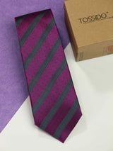 Purple Stripe Necktie - TOSSIDO