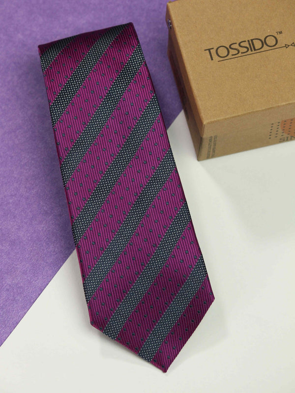 Purple Stripe Necktie - TOSSIDO