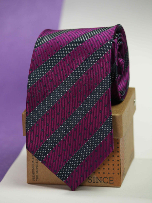 Purple Stripe Necktie - TOSSIDO