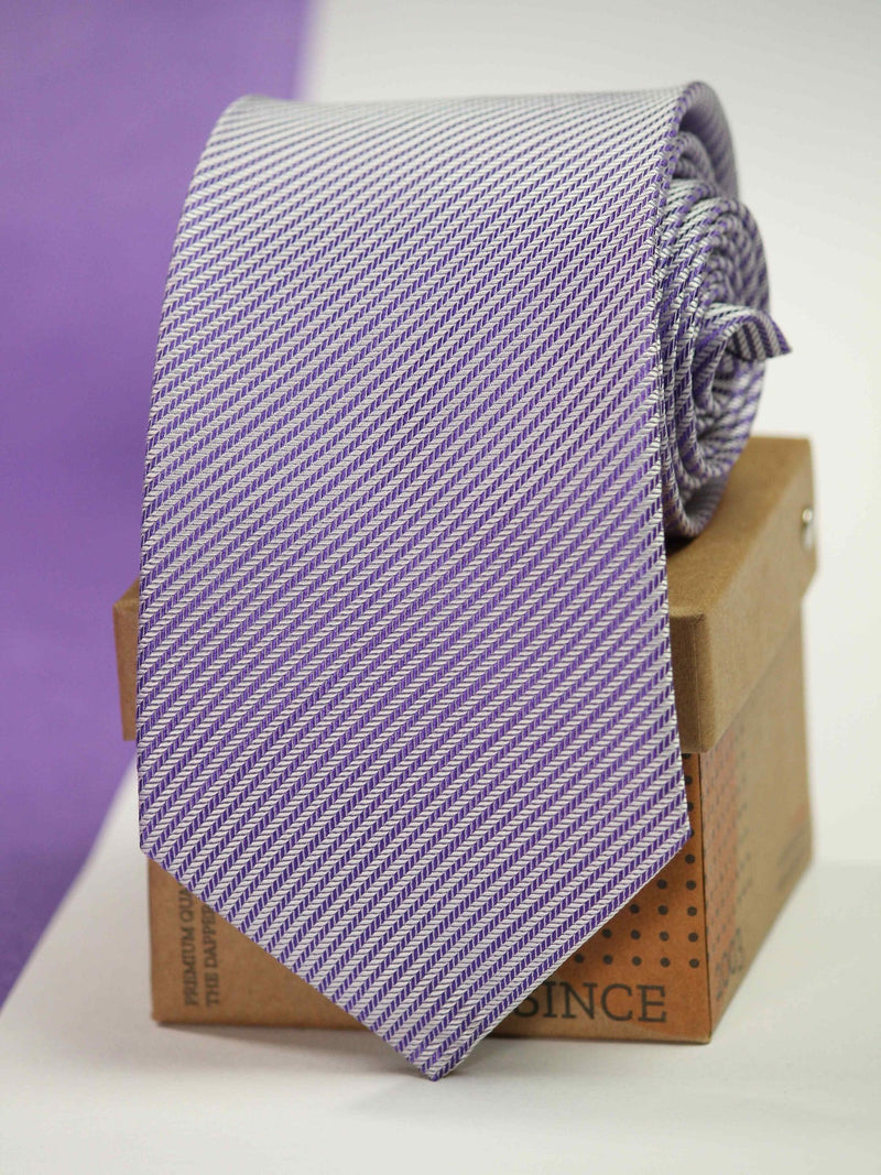 Purple Stripe Silk Necktie - TOSSIDO