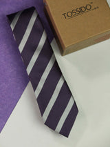 Purple Stripe Skinny Necktie - TOSSIDO