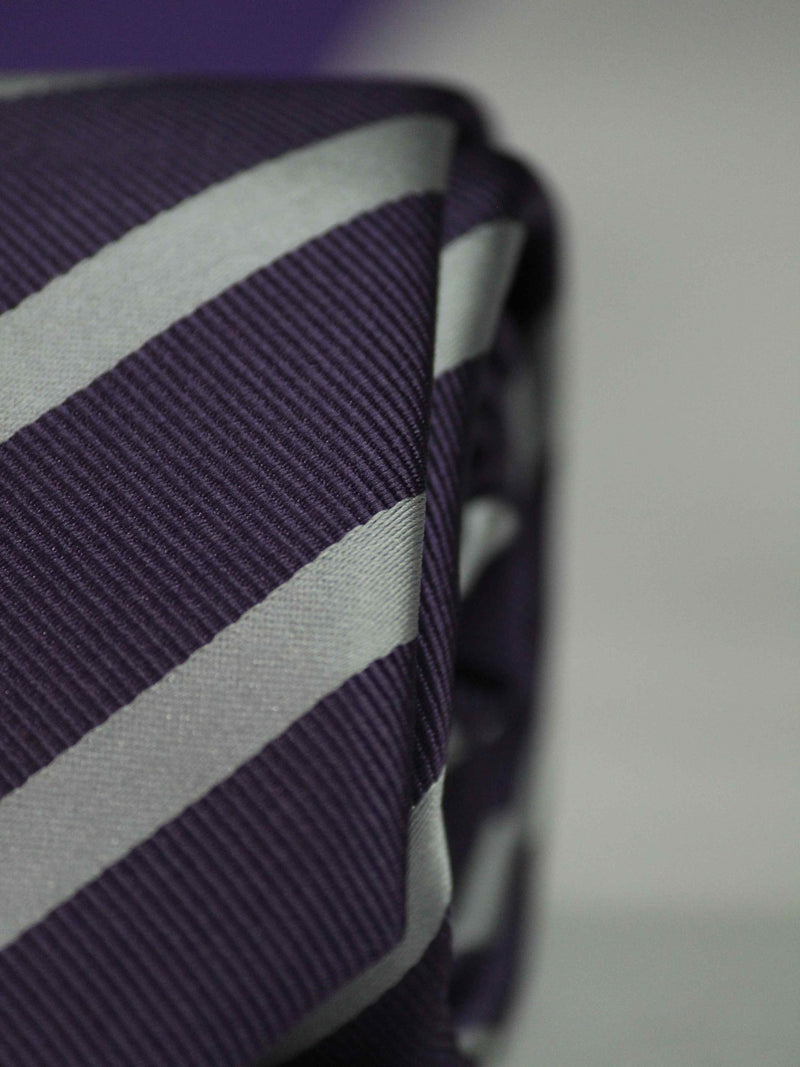 Purple Stripe Skinny Necktie - TOSSIDO