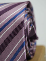 Purple Stripe Woven Necktie - TOSSIDO