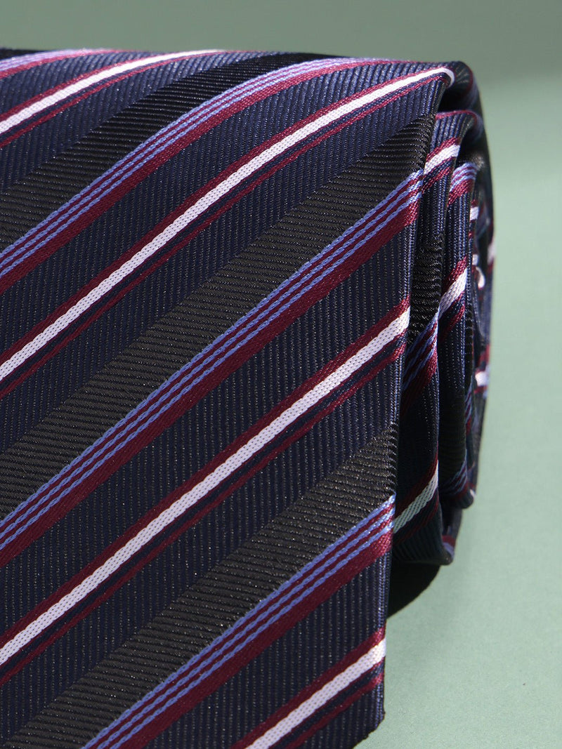 Purple Stripe Woven Necktie - TOSSIDO