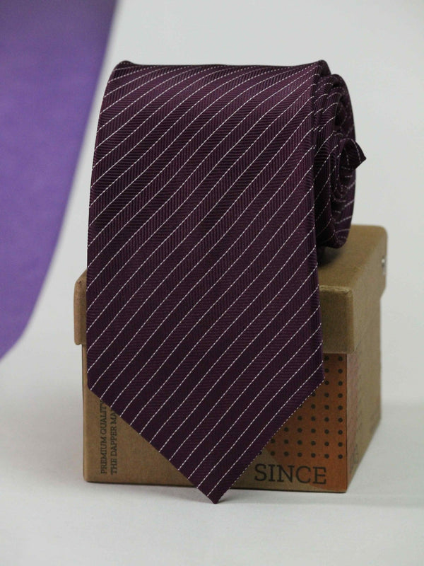 Purple Stripe Woven Necktie - TOSSIDO