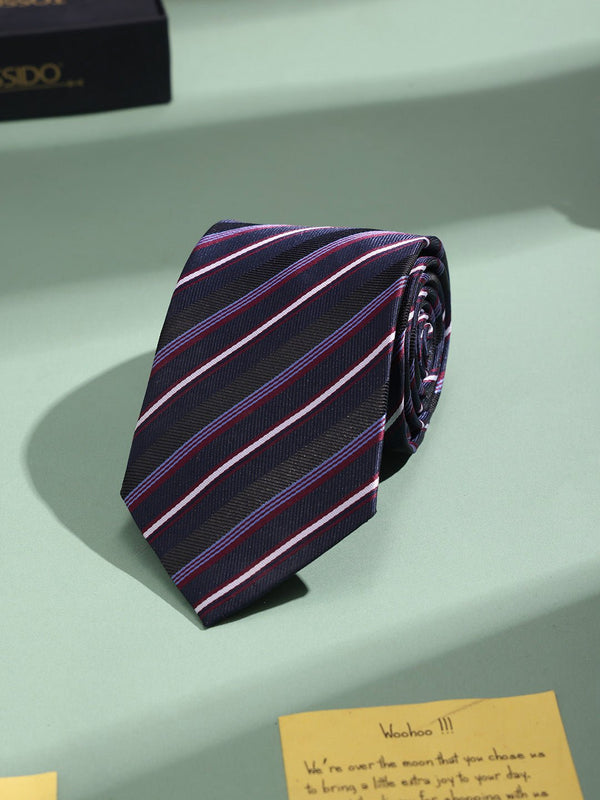 Purple Stripe Woven Necktie - TOSSIDO