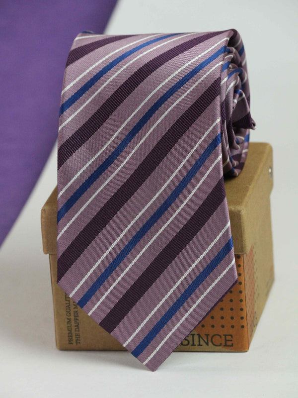 Purple Stripe Woven Necktie - TOSSIDO