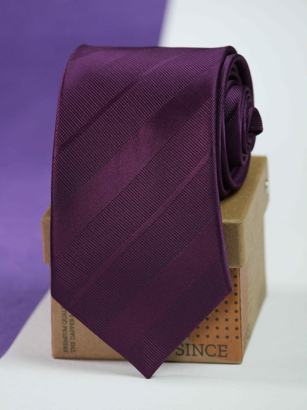 Purple Stripe Woven Necktie - TOSSIDO