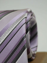 Purple Stripe Woven Silk Necktie - TOSSIDO