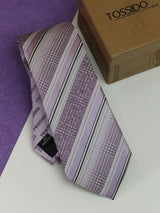 Purple Stripe Woven Silk Necktie - TOSSIDO