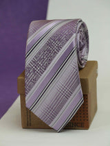 Purple Stripe Woven Silk Necktie - TOSSIDO