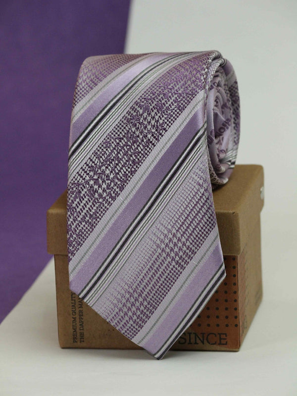 Purple Stripe Woven Silk Necktie - TOSSIDO