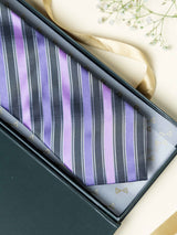 Purple Stripes Broad + Long Necktie - TOSSIDO