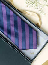 Purple Stripes Broad + Long Necktie - TOSSIDO