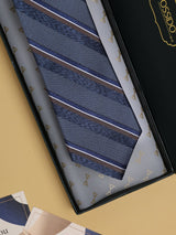Purple Stripes Woven Silk Necktie - TOSSIDO