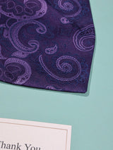 Purple Swirl Paisley Woven Cravat & Pocket Square Set - TOSSIDO