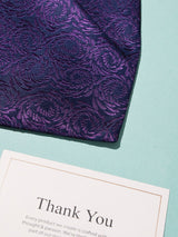 Purple Tonal Paisley Woven Cravat & Pocket Square Set - TOSSIDO