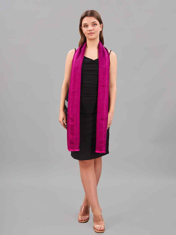 Radiant Pink Kashmiri Stole - TOSSIDO