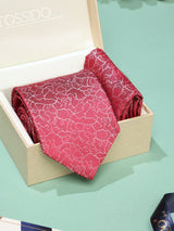 Red Abstract Necktie & Pocket Square Giftset